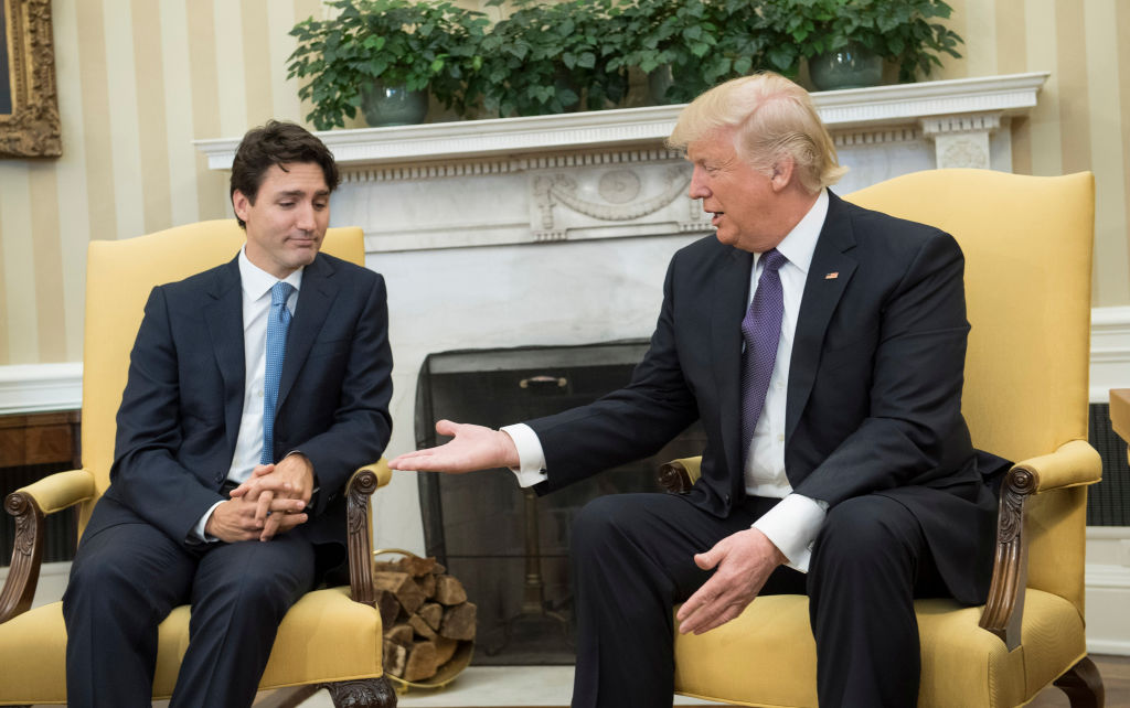 Canadian Prime Minister Justin Trudeau and President Donald Trump.