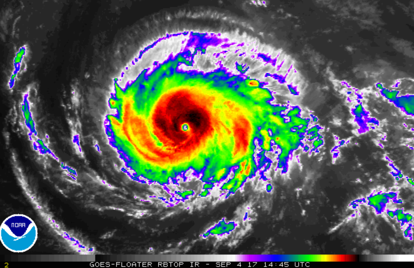Hurricane Irma churns in the Atlantic