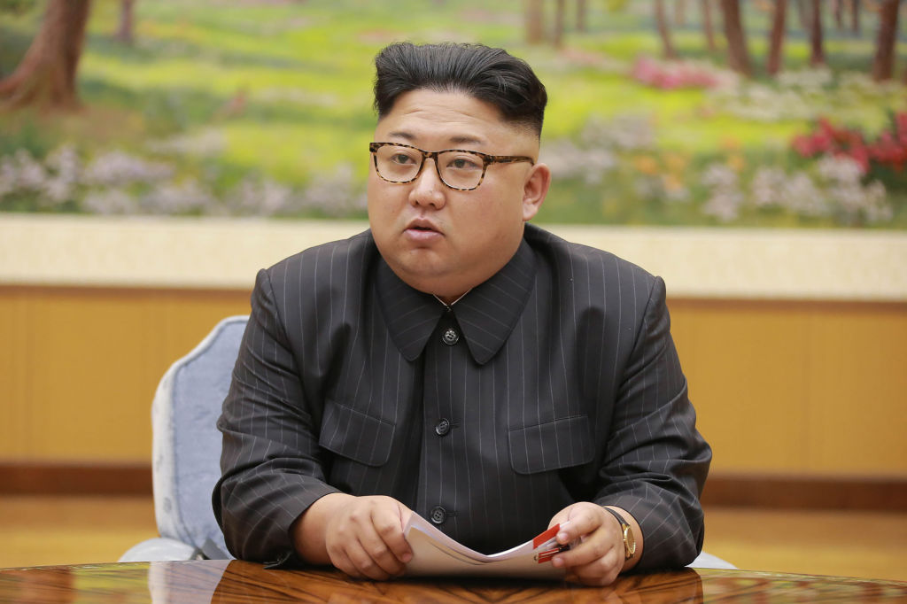 Kim Jong Un at a meeting about a hydrogen bomb