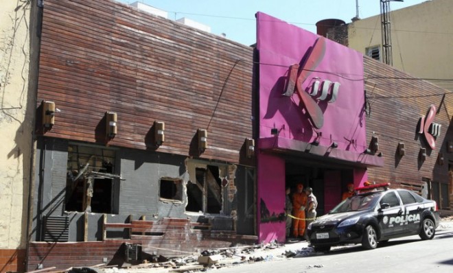 An exterior view of Kiss nightclub in Santa Maria, Brazil on Jan. 27, after a fire killed more than 200 people. 
