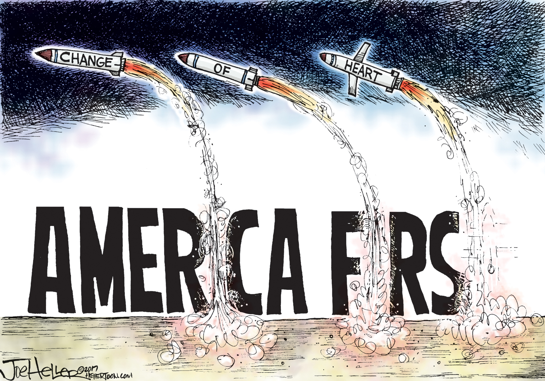 Political cartoon U.S. World Foreign Policy Trump Syria