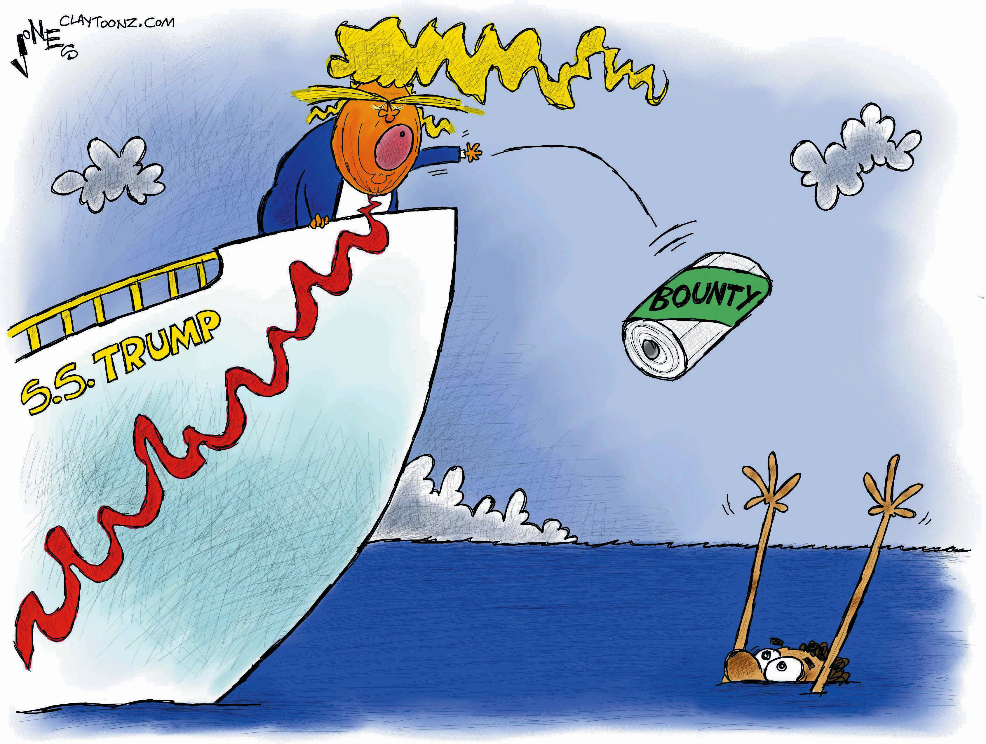 Political cartoon Donald Trump Puerto Rico