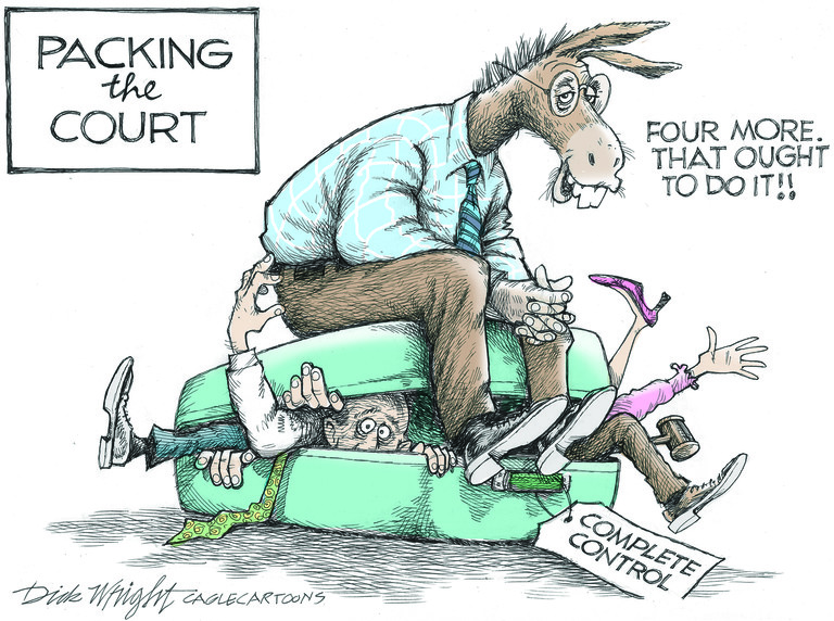 Political Cartoon U.S. Democrats court packing