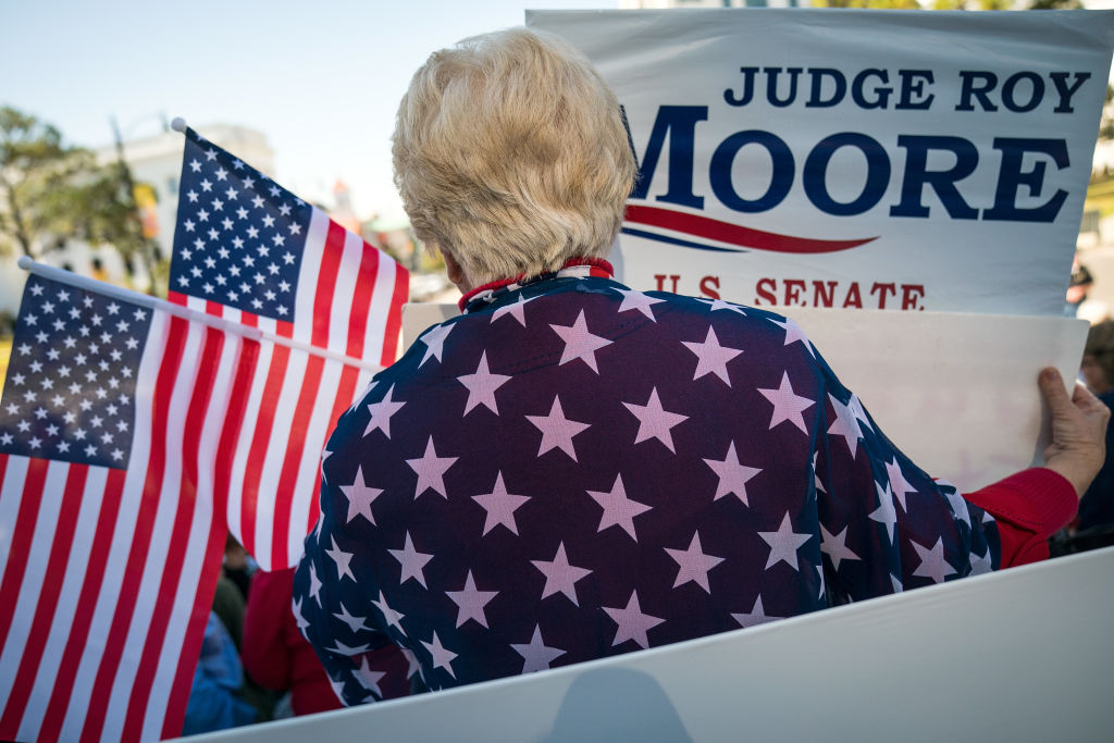 A supporter of Alabama Senate candidate Roy Moore