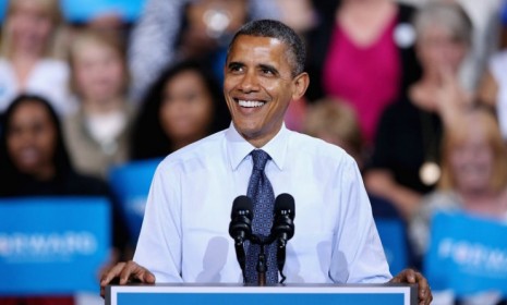 President Obama speaks during a campaign event in Fairfax, Va.: Obama and the Democrats raised are on track to raise $1 billion for the 2012 re-election campaign.