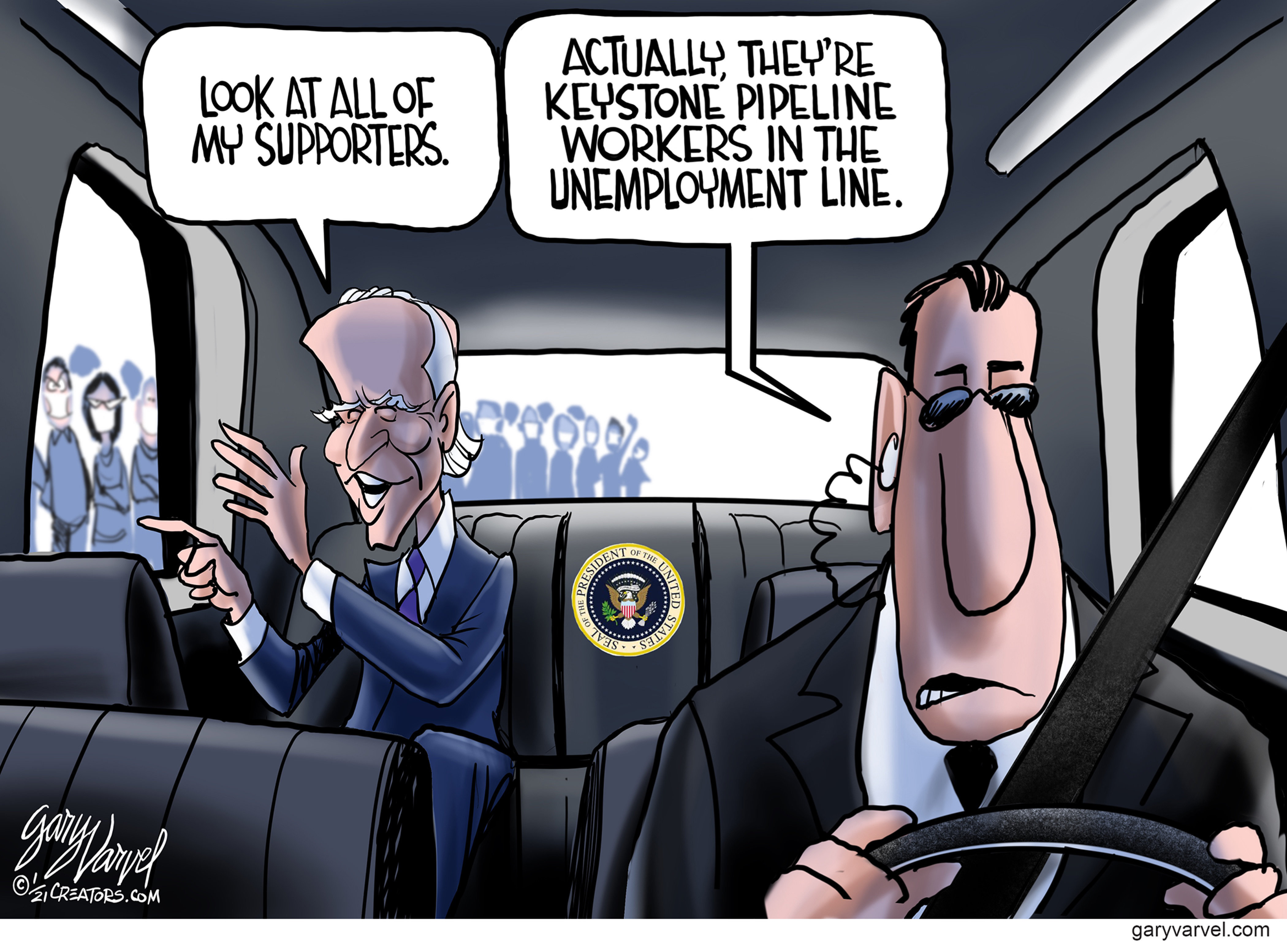Political Cartoon U.S. Biden keystone xl