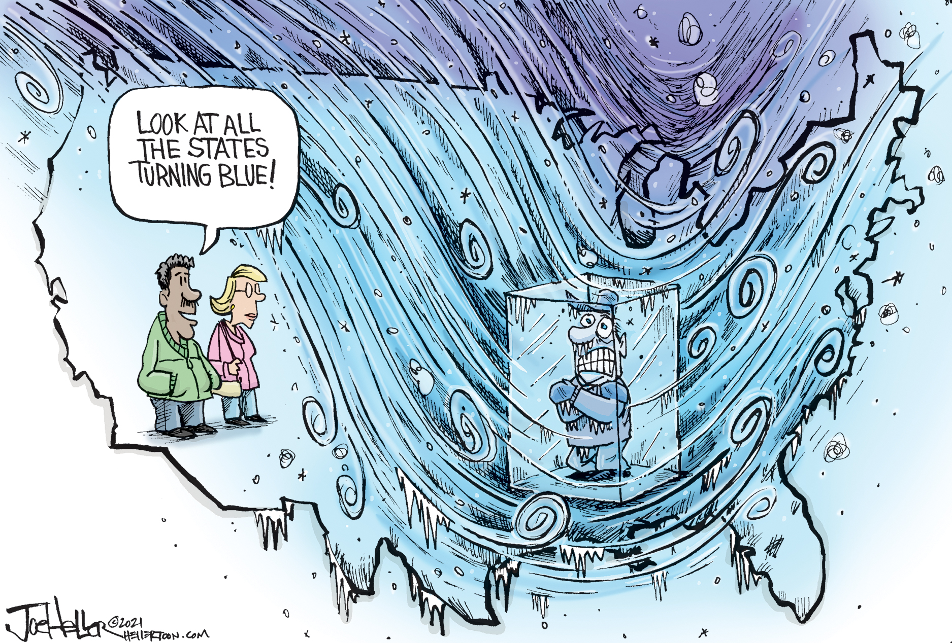 Editorial Cartoon U.S. winter cold