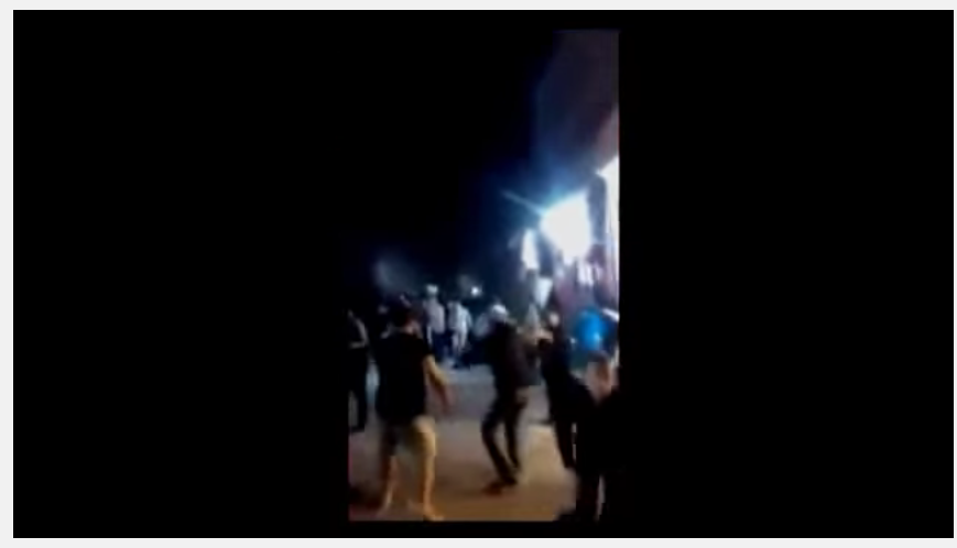 Screenshot of an onlookers video of an explosion in Paris on November 13, 2015.