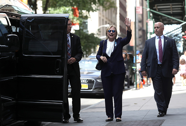 Hillary Clinton leaves home of daughter after health scare.