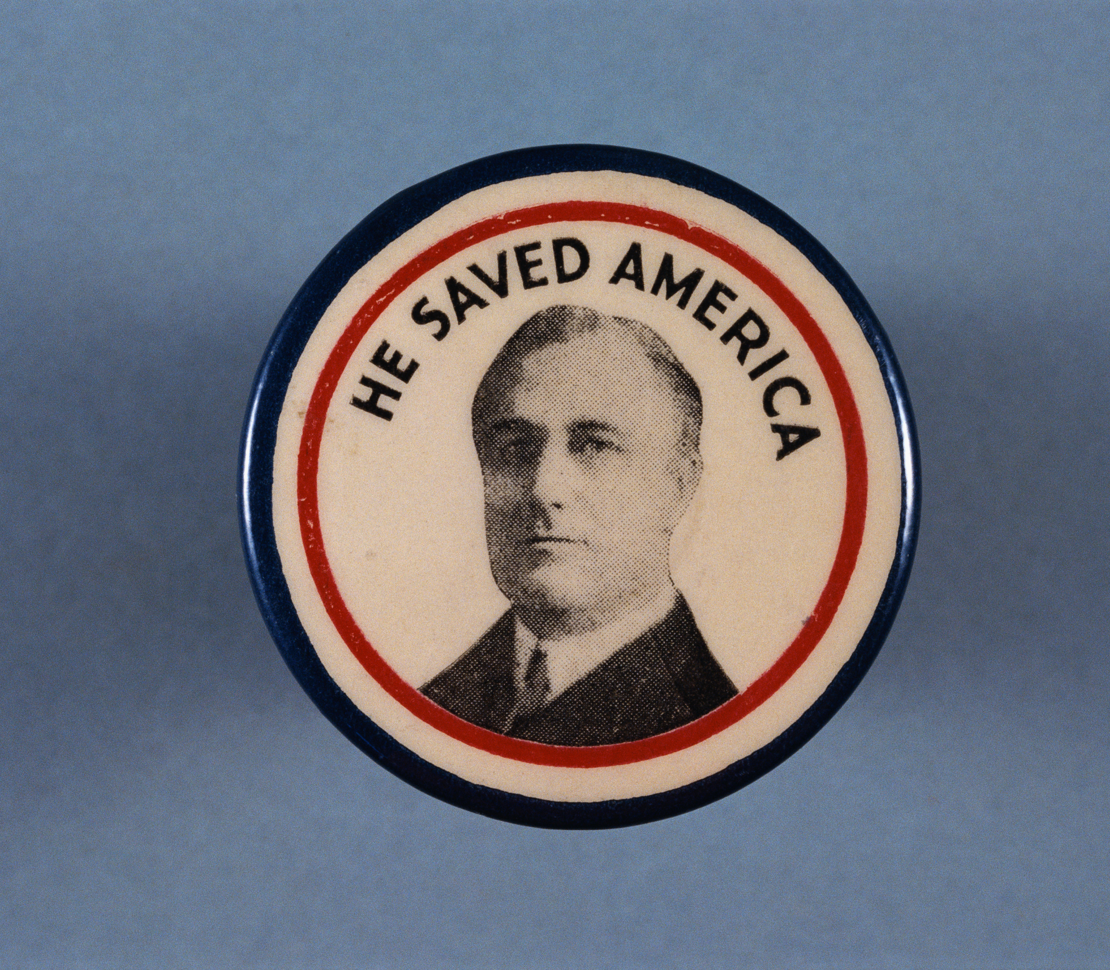 Franklin Delano Roosevelt&#039;s campaign button from the 1936 United States presidential election seems like it&#039;s from the much more distant past.