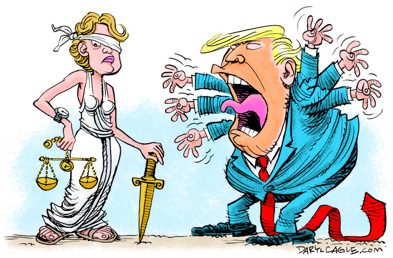 Political Cartoon U.S. Trump justice 2020