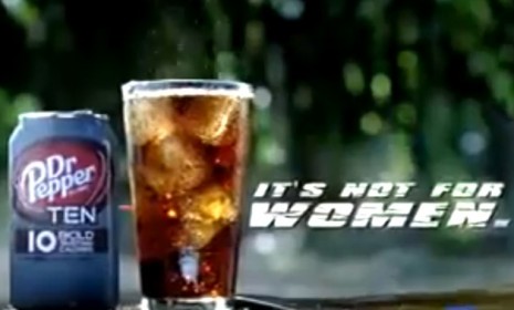 A new low-calorie Dr Pepper is being advertised as a manly drink for men, but all that machismo is also drawing charges of sexism.