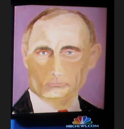 This is George W. Bush&#039;s painting of Vladimir Putin