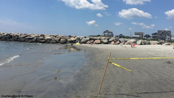 The Rhode Island beach where and explosion took place Saturday.