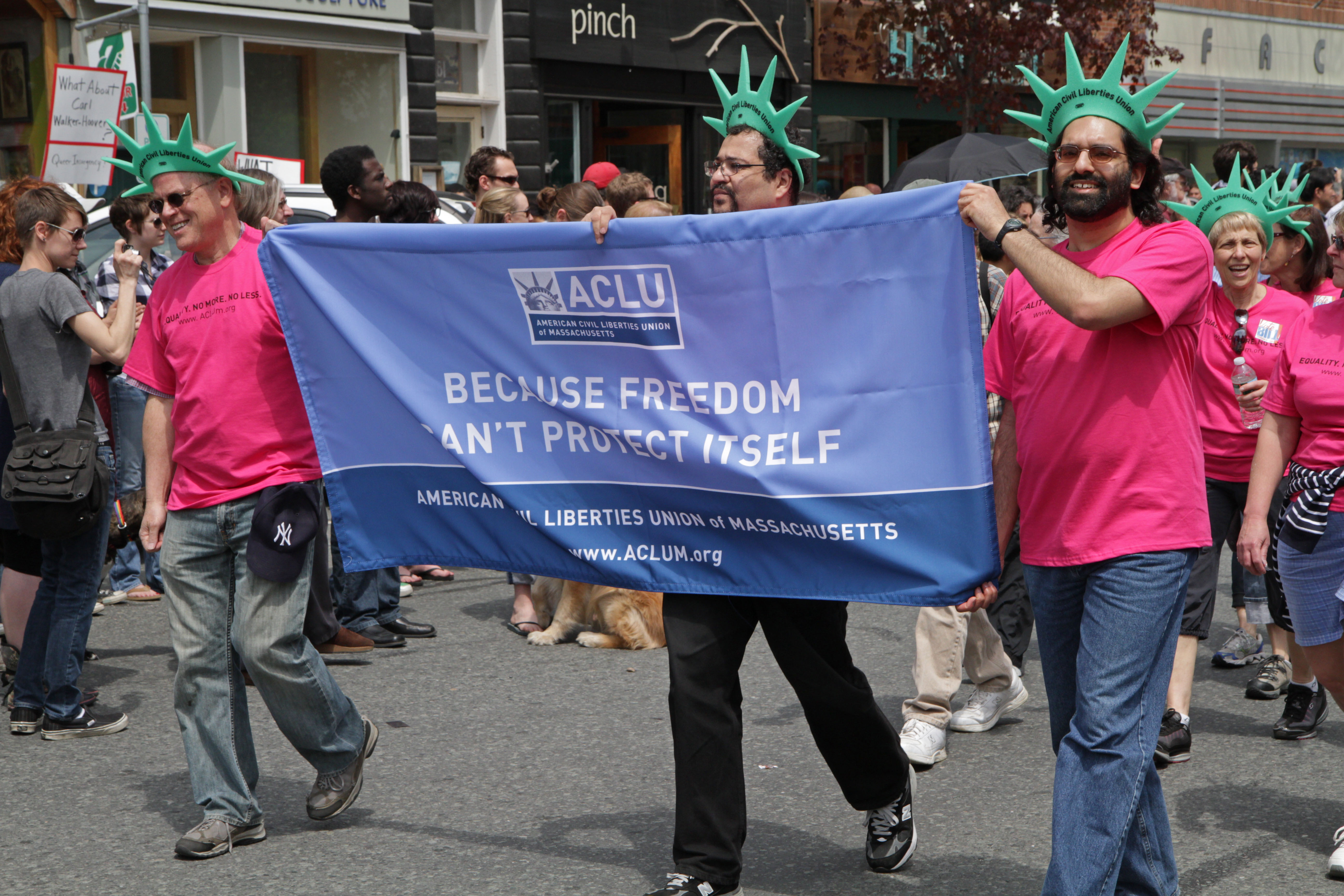 ACLU supporters at a rally.