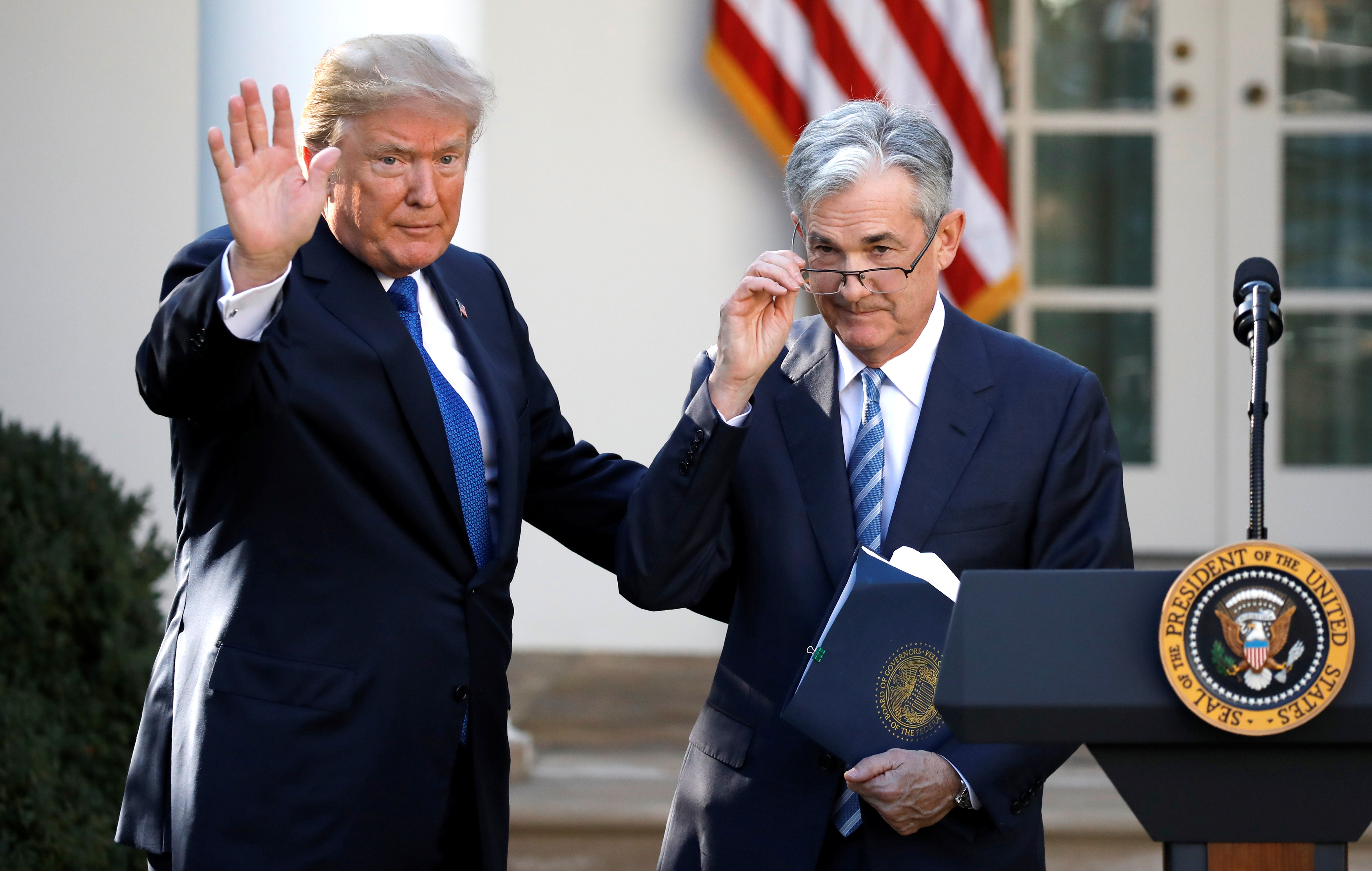 President Trump and Jerome Powell.