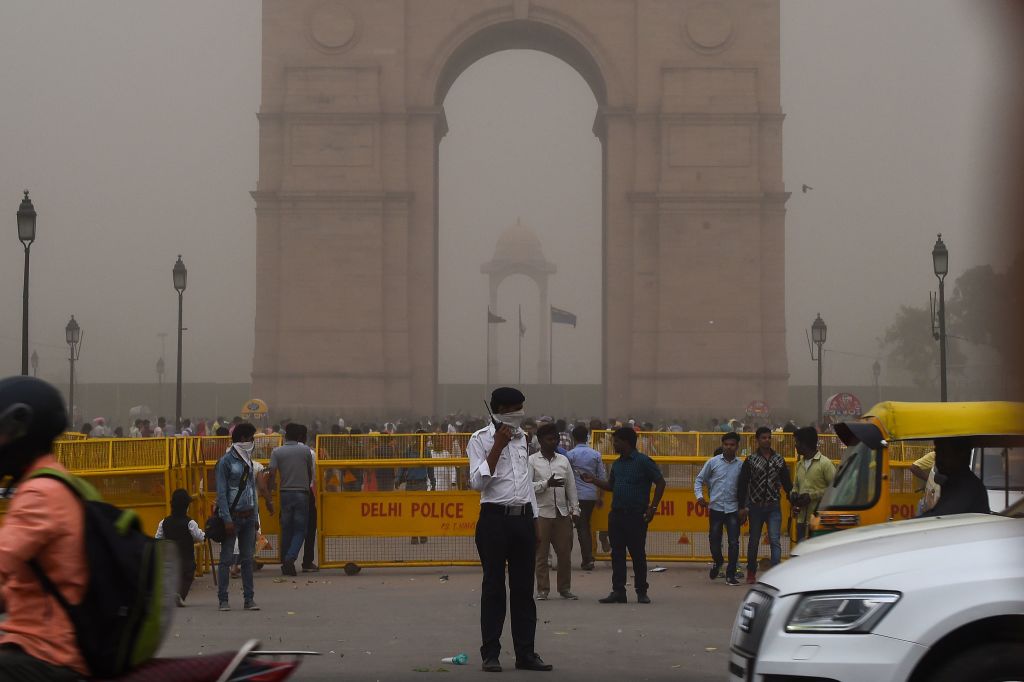 A dust storm in New Delhi on Wednesday.