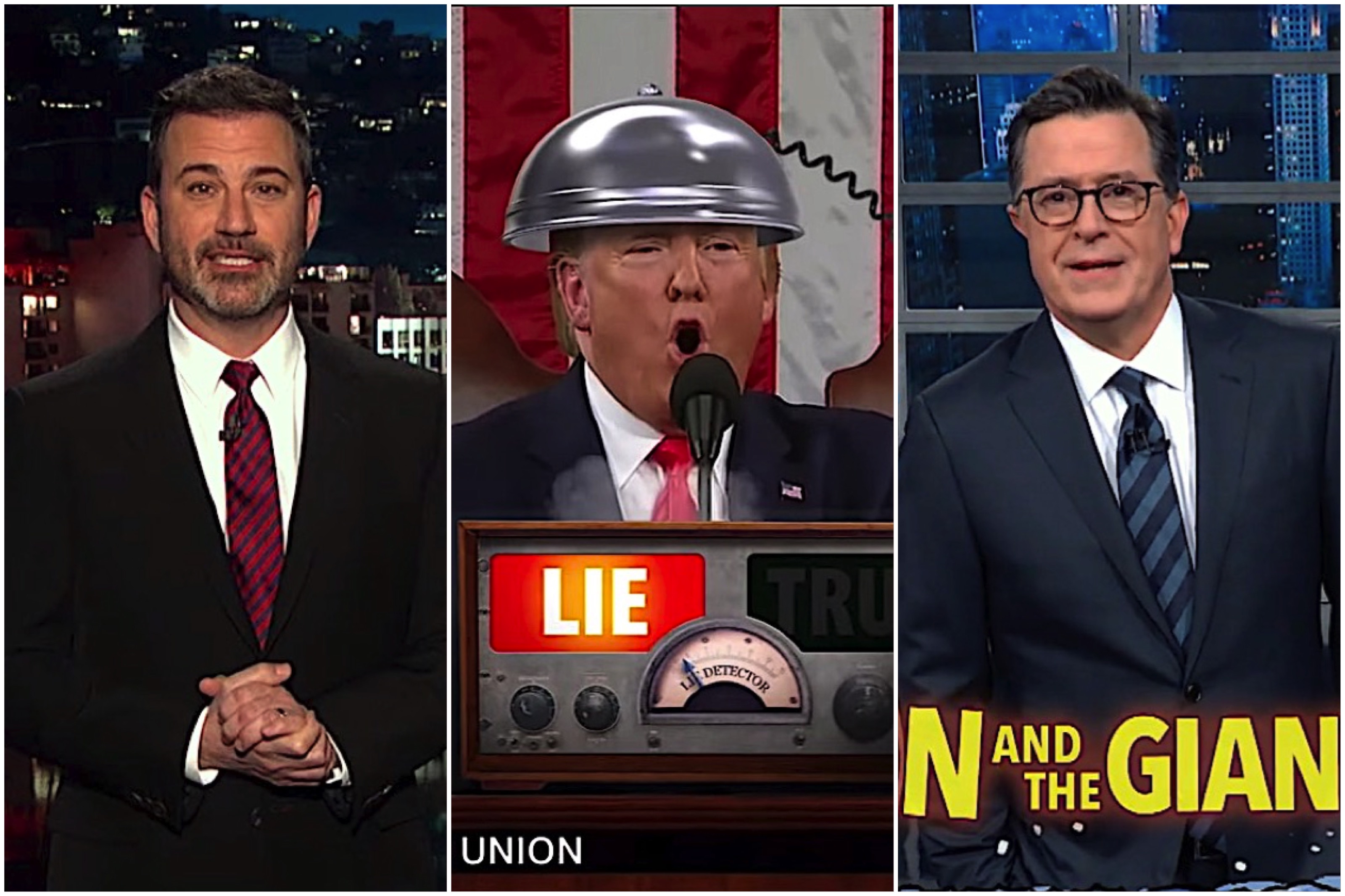 Stephen Colbert and Jimmy Kimmel recap the State of the Union