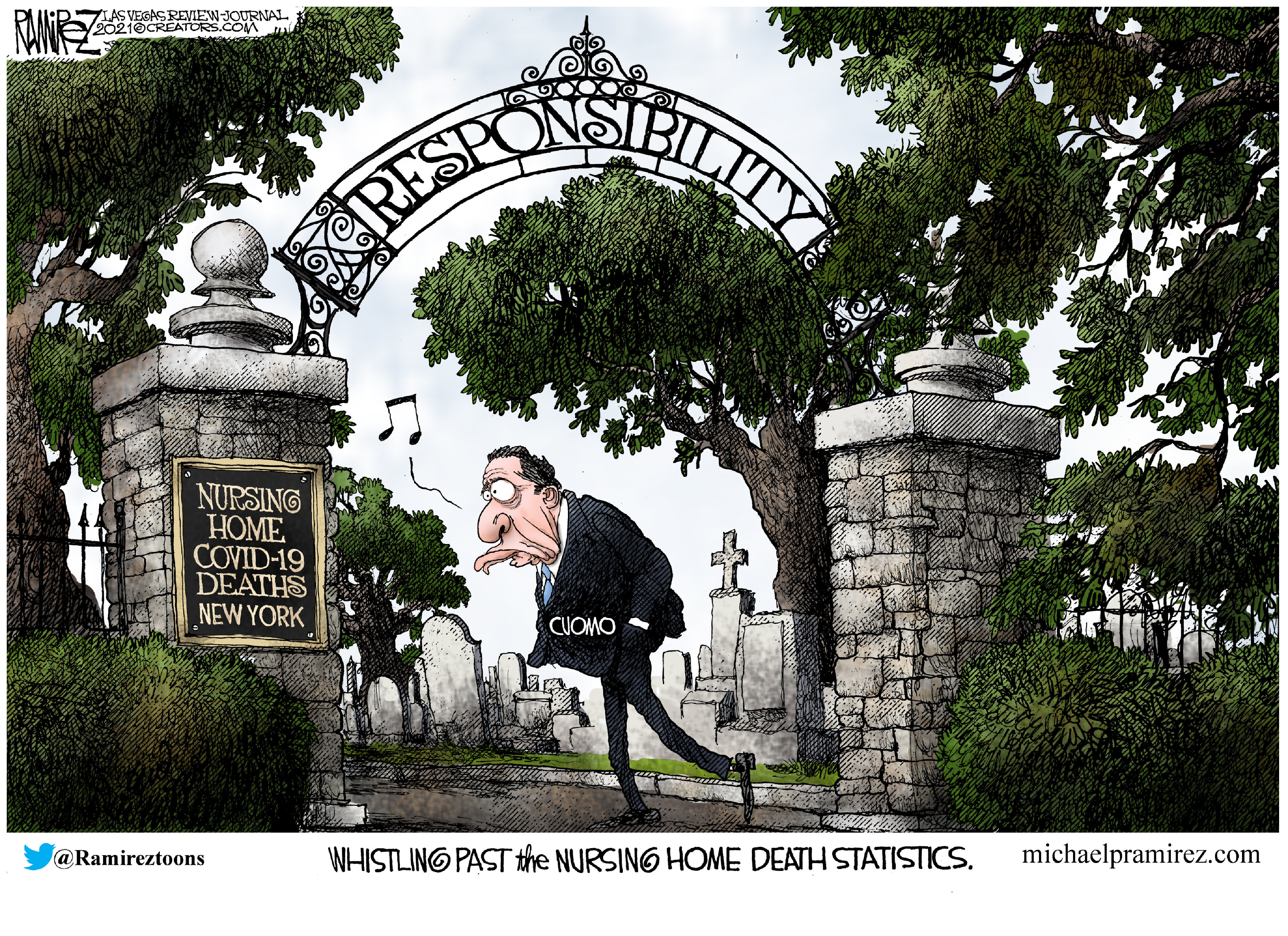 Political Cartoon U.S. Cuomo covid deaths nursing homes