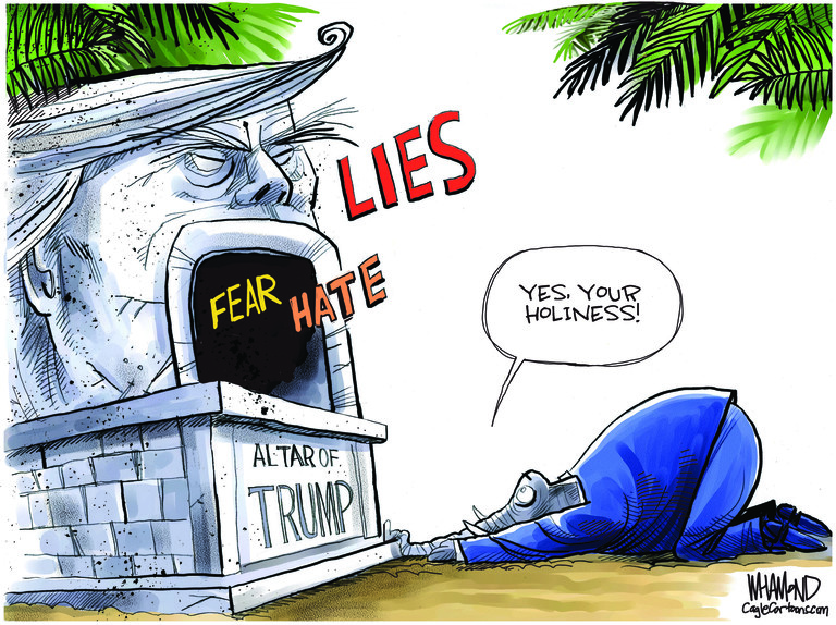 Political Cartoon U.S. Trump gop