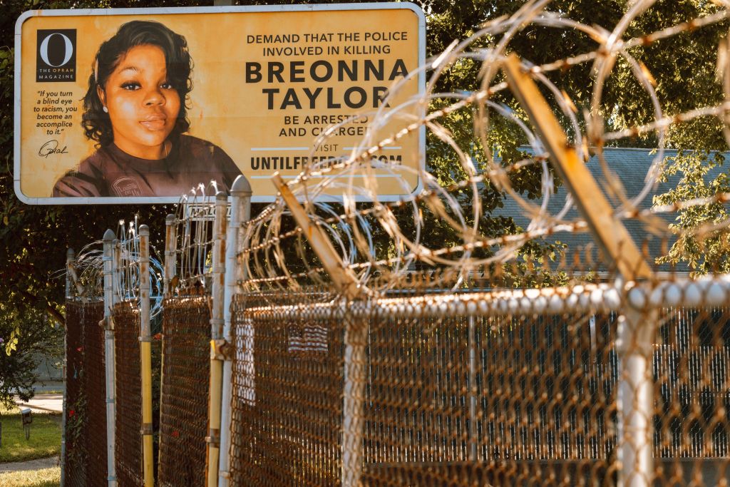 A billboard calling for justice for Breonna Taylor.