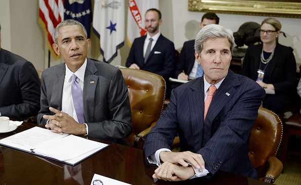 President Obama and Secretary of State John Kerry meet to discuss the Iran nuclear deal.