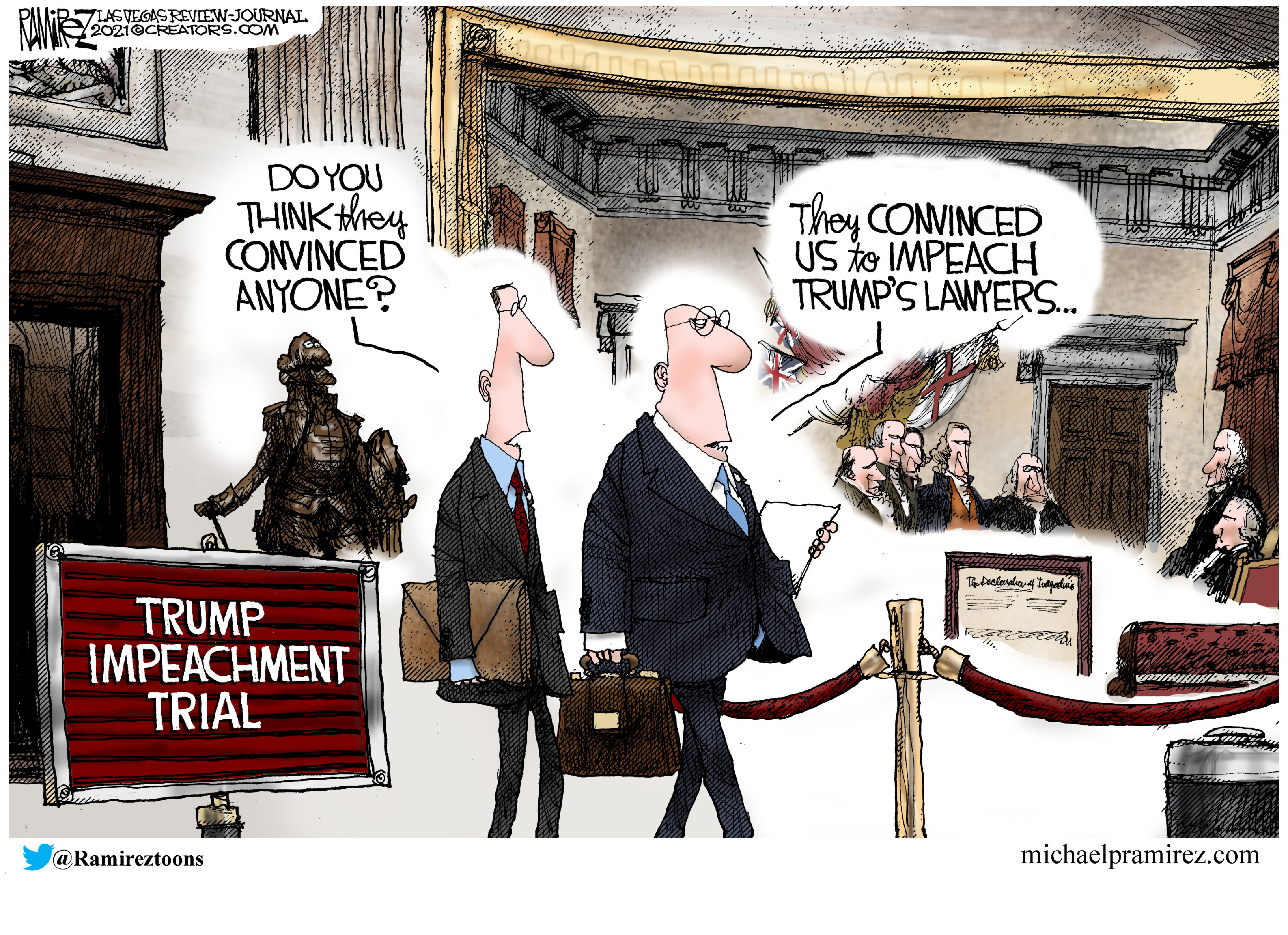 Political Cartoon U.S. trump impeachment lawyers