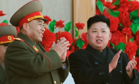 North Korean leader Kim Jong Un (right) with the Korean People&#039;s Army Ri Yong-ho