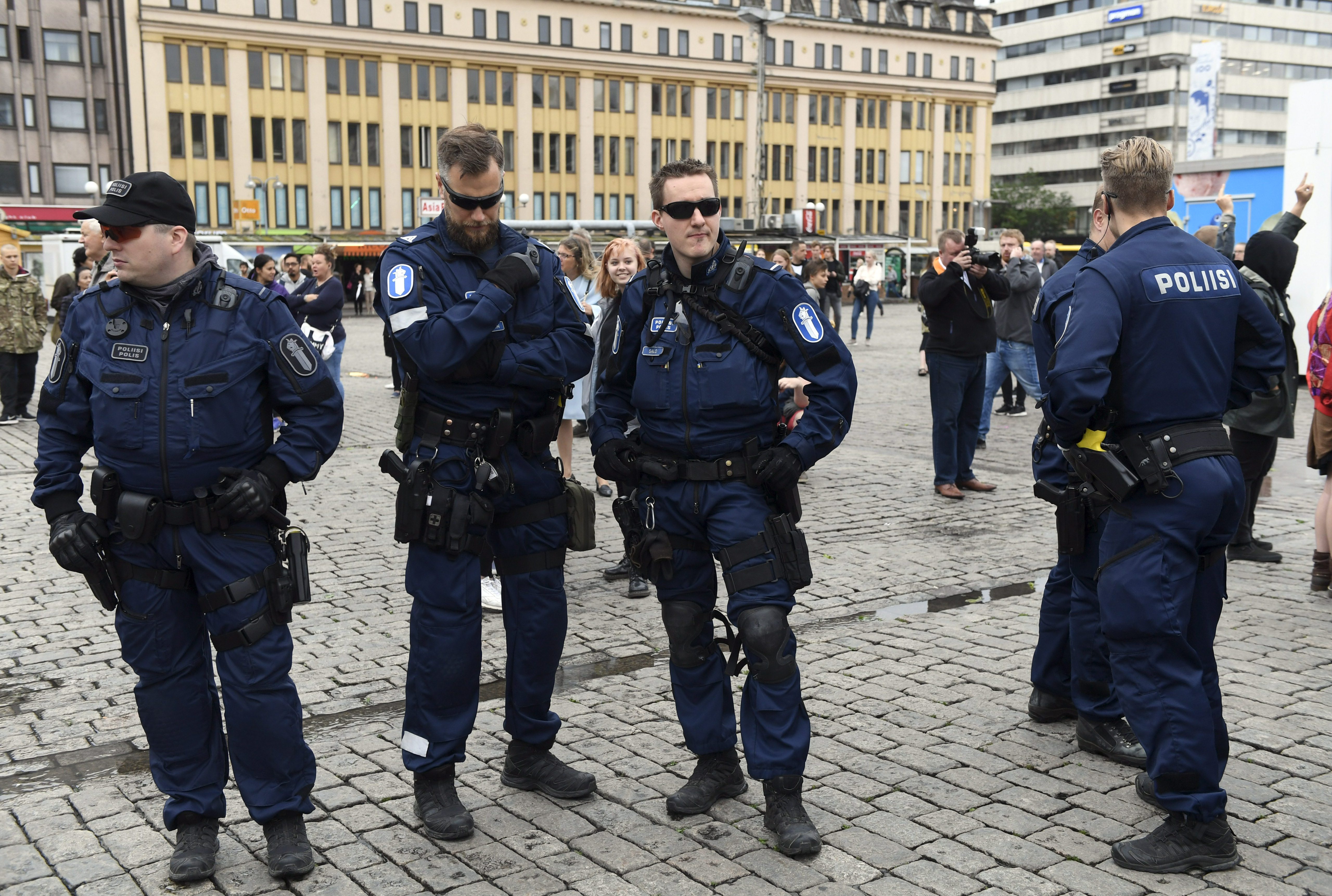 Finnish police patrol after fatal stabbing in Turku