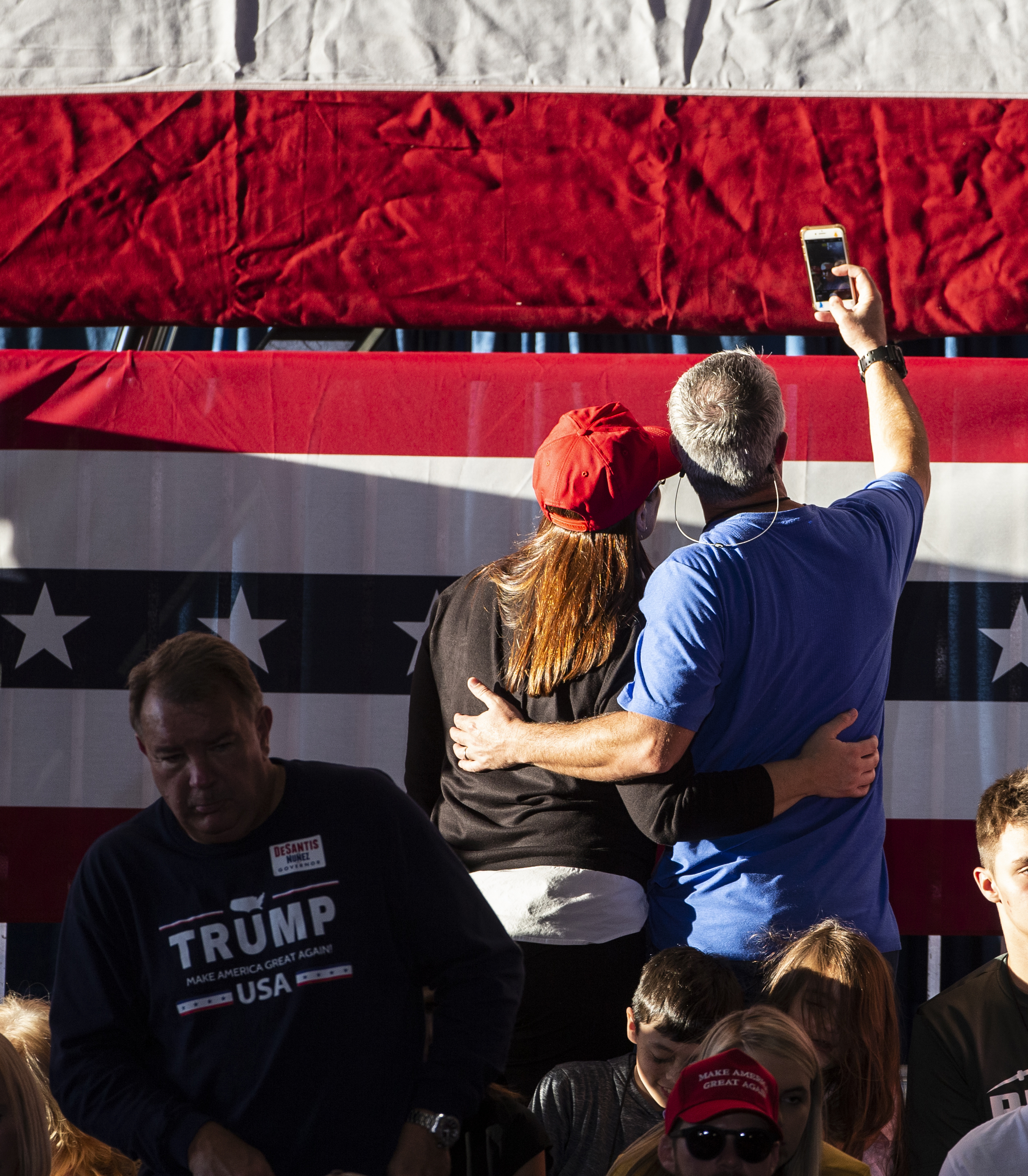 Trump supporters take a selfie.