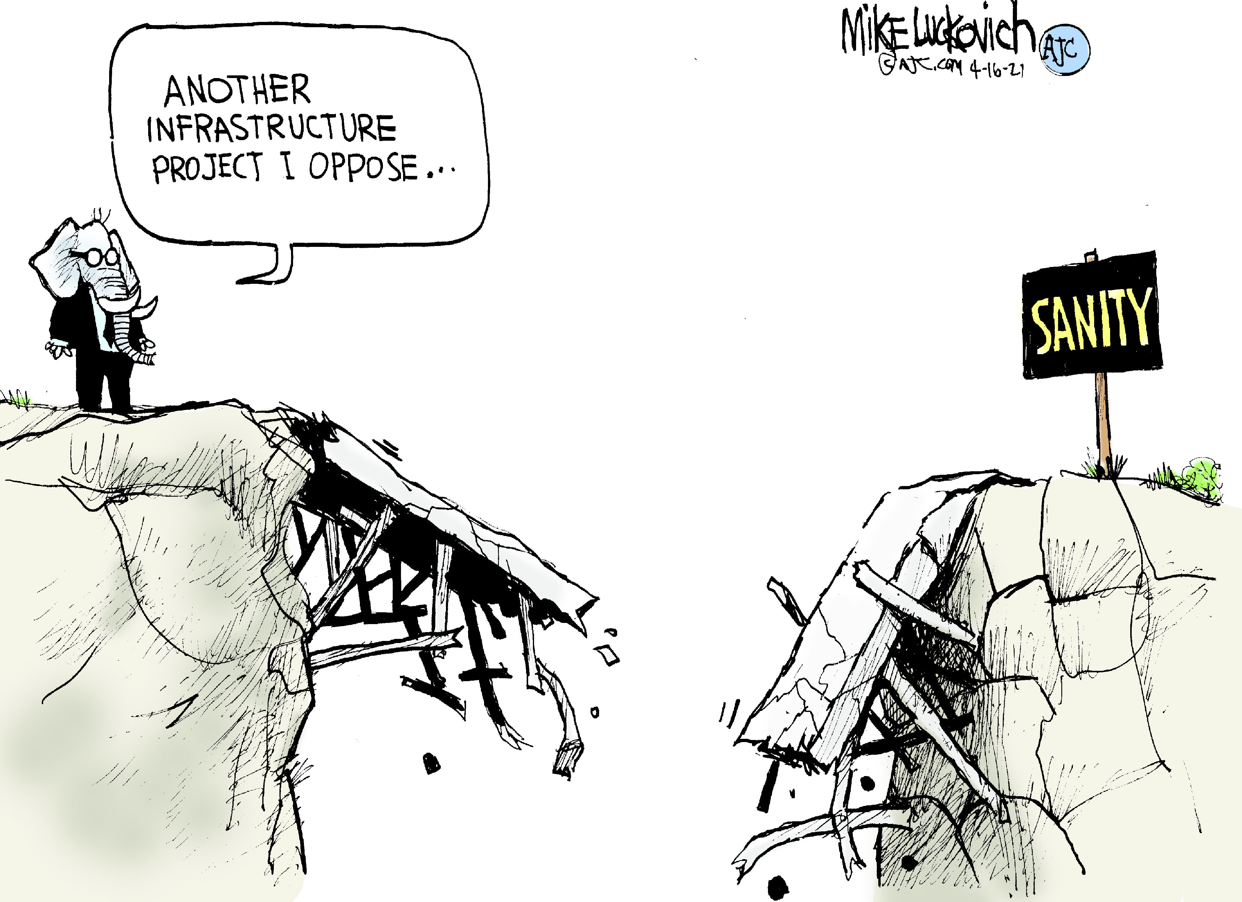 Political Cartoon U.S. gop infrastructure