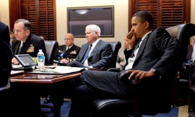 President Obama during a terrorism threat meeting in 2010.