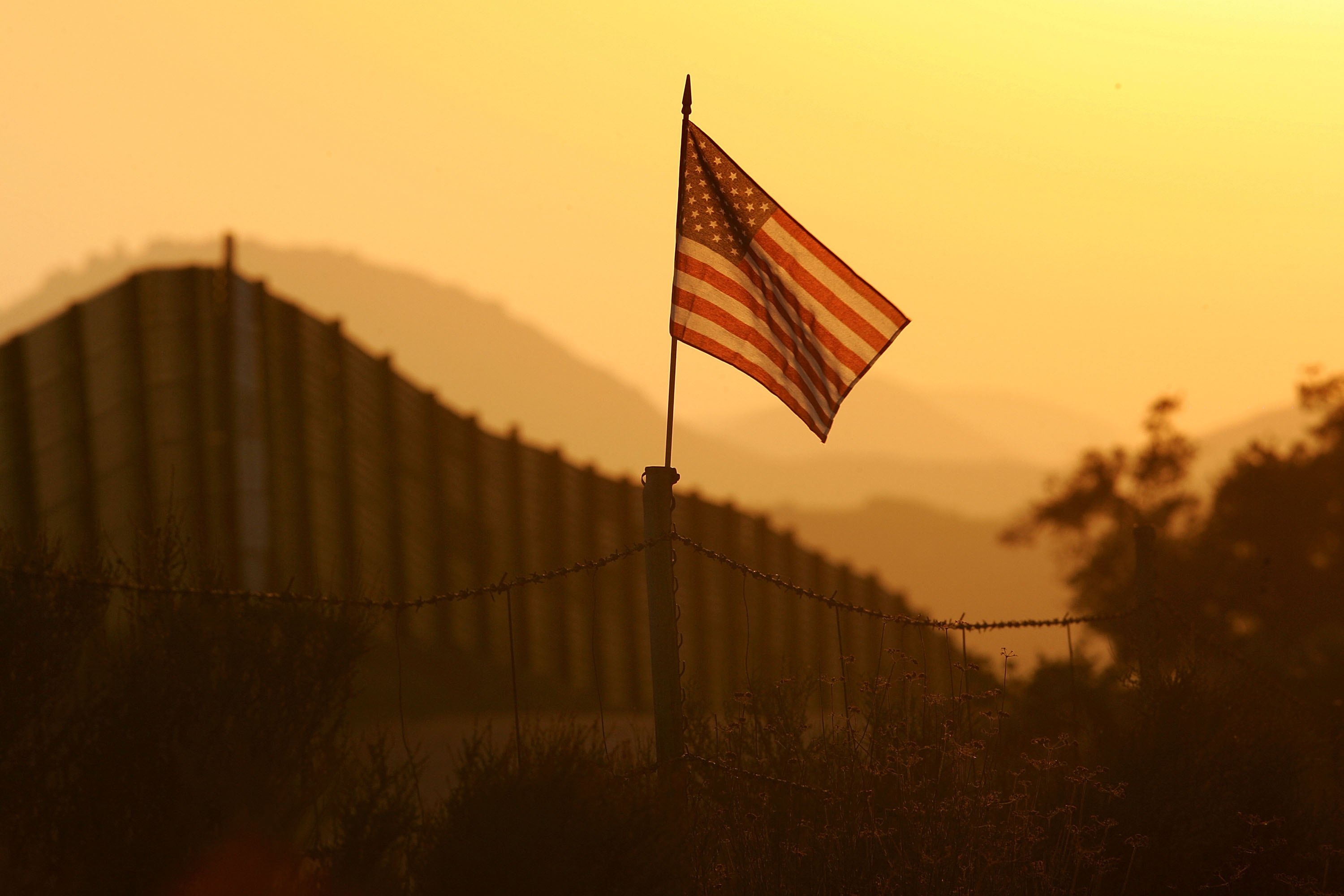A border fence near Campo, California