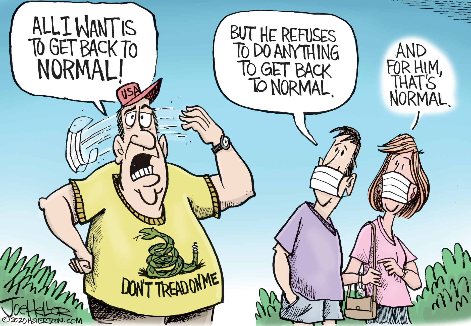 Editorial Cartoon U.S. libertarian covid masks