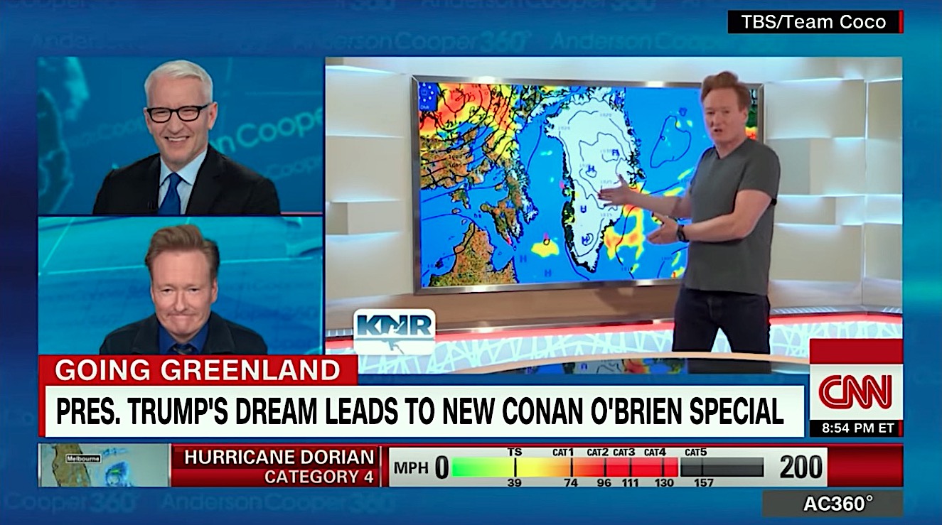 Anderson Cooper and Conan O&#039;Brien talk about Greenland
