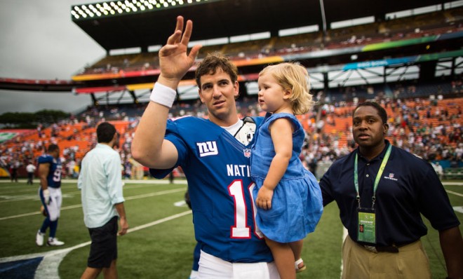 Eli Manning looks super stoked to be at the Pro Bowl.
