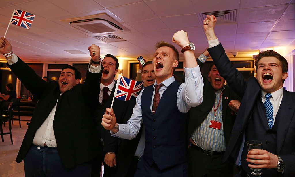 Britons celebrate the Brexit