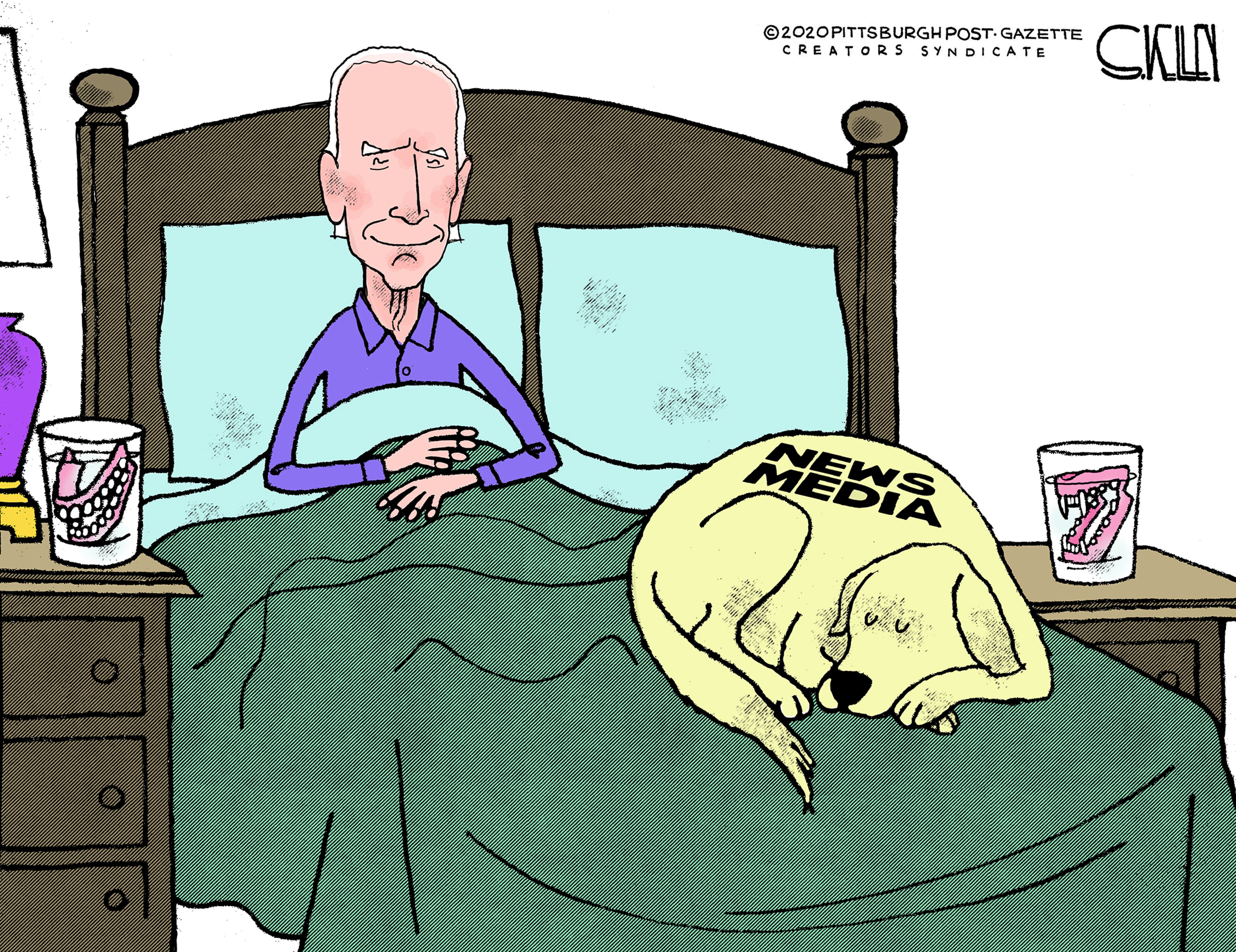 Political Cartoon U.S. Biden media