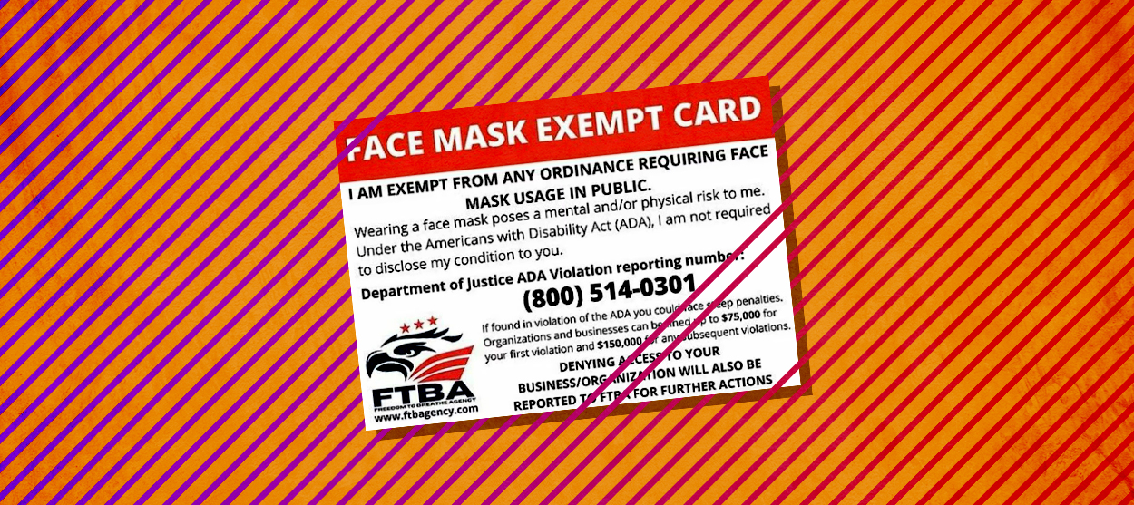 A fake mask exemption card.