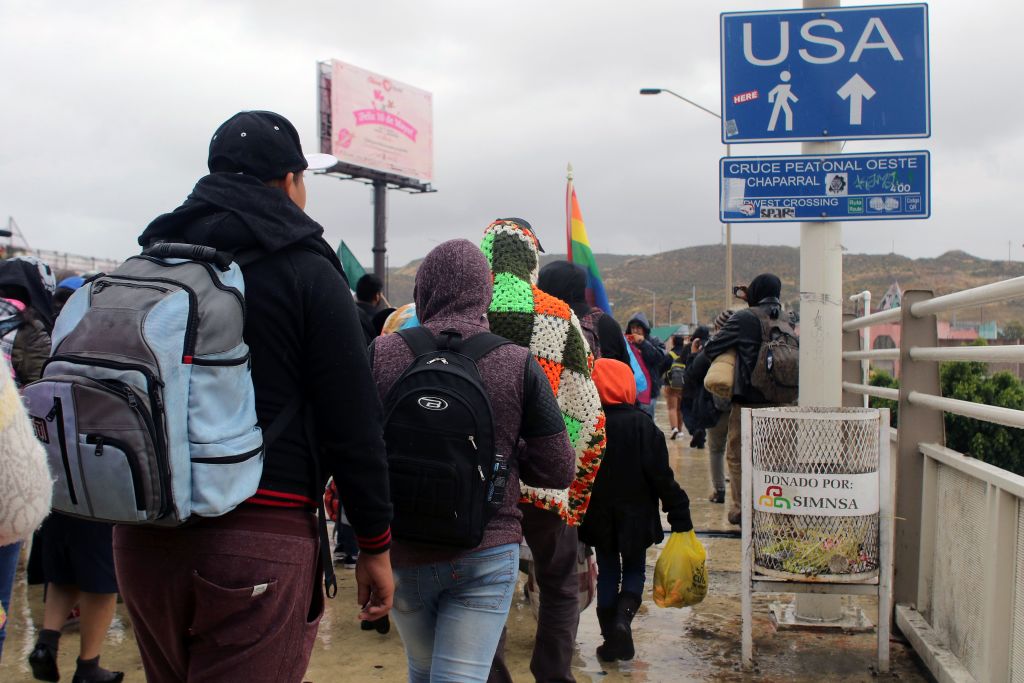 Migrants arriving at U.S. border. 