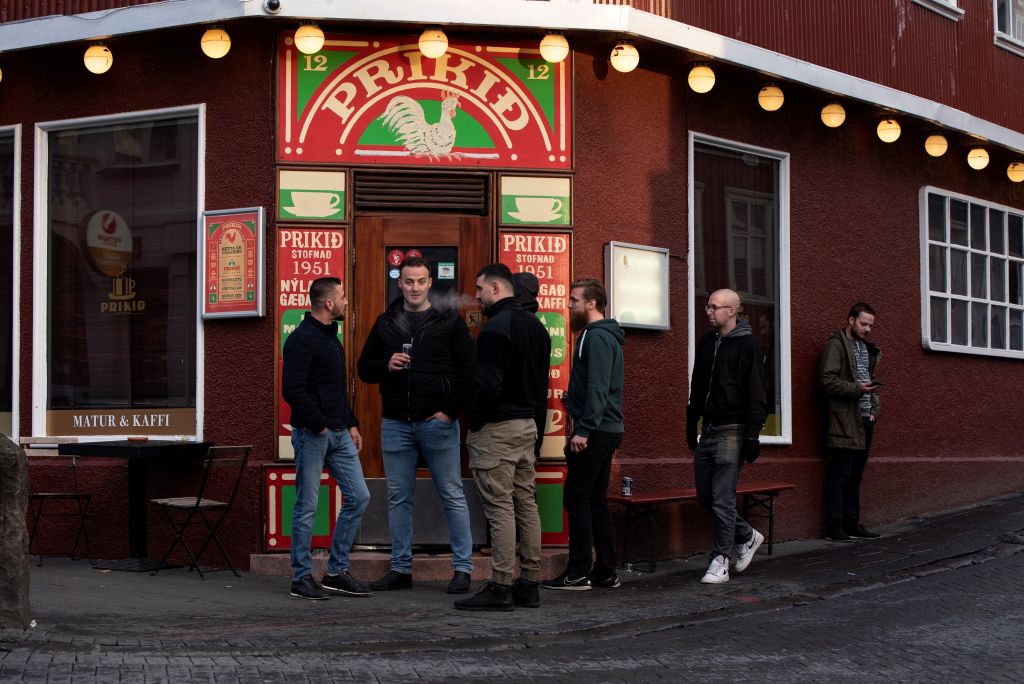 Bar patrons in Iceland