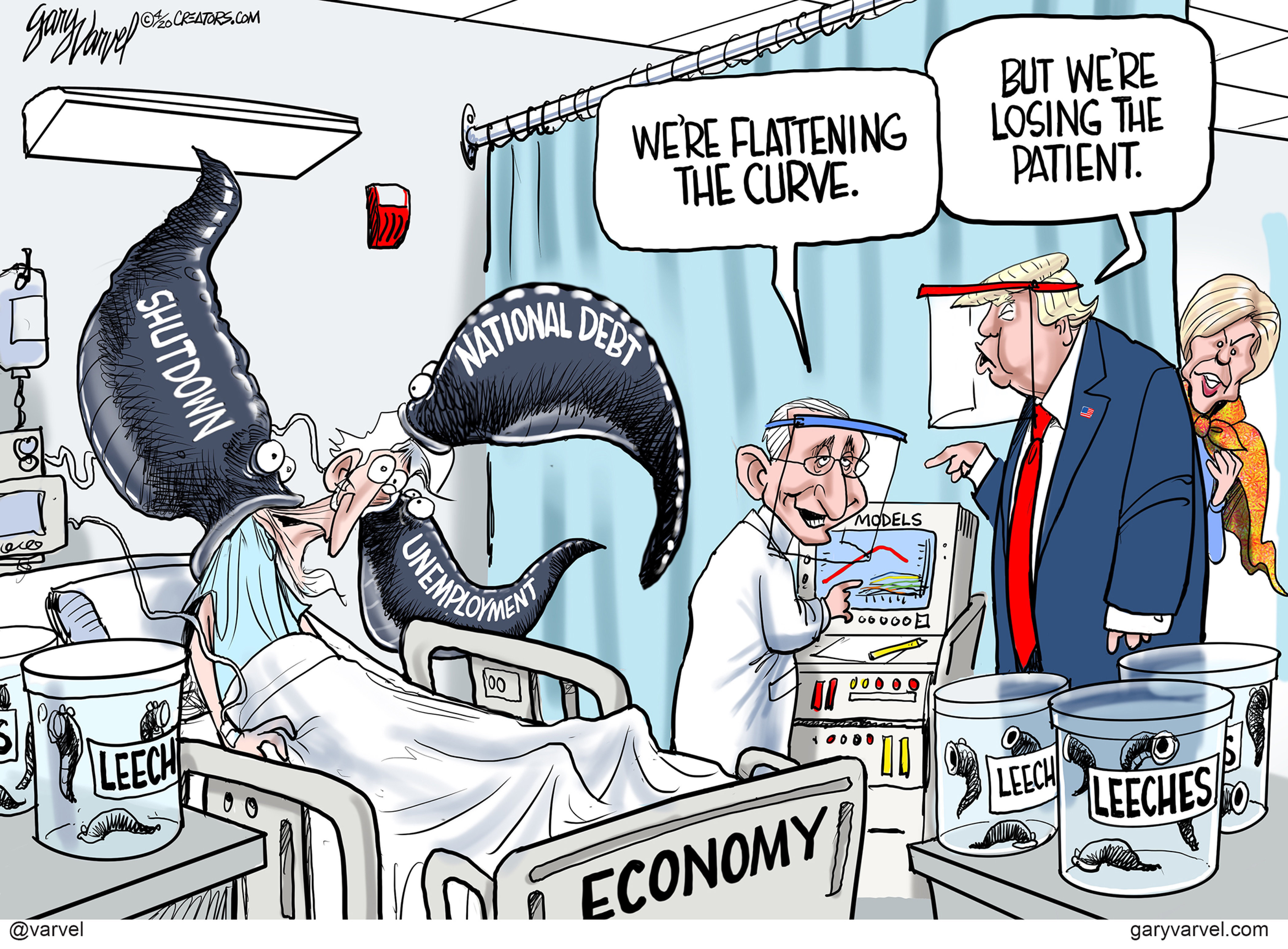 Political Cartoon U.S. Trump Fauci social distancing coronavirus