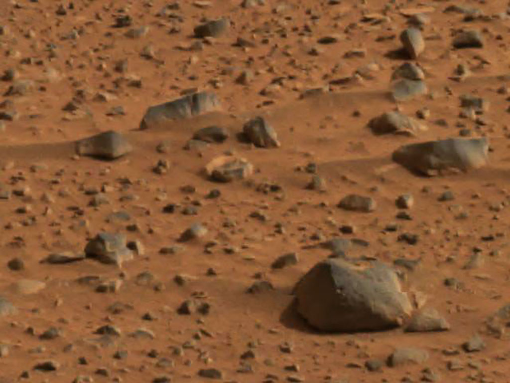 The surface of Mars. 