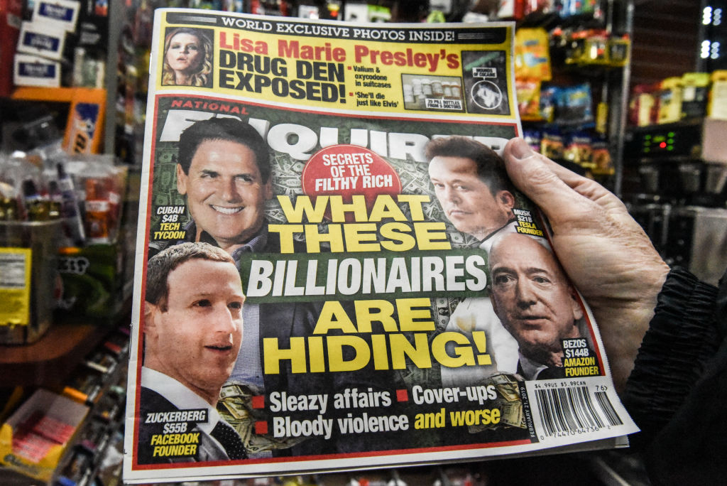 A 2019 cover of the National Enquirer.