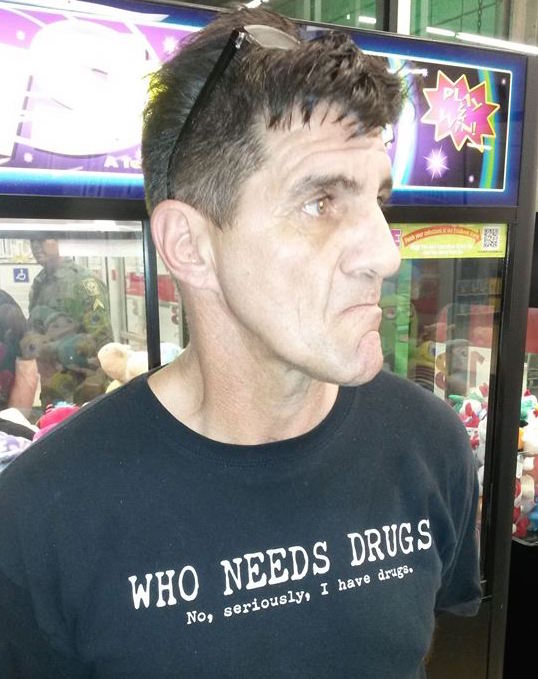 Florida man wearing &#039;No, seriously, I have drugs&#039; T-shirt arrested for drug possession