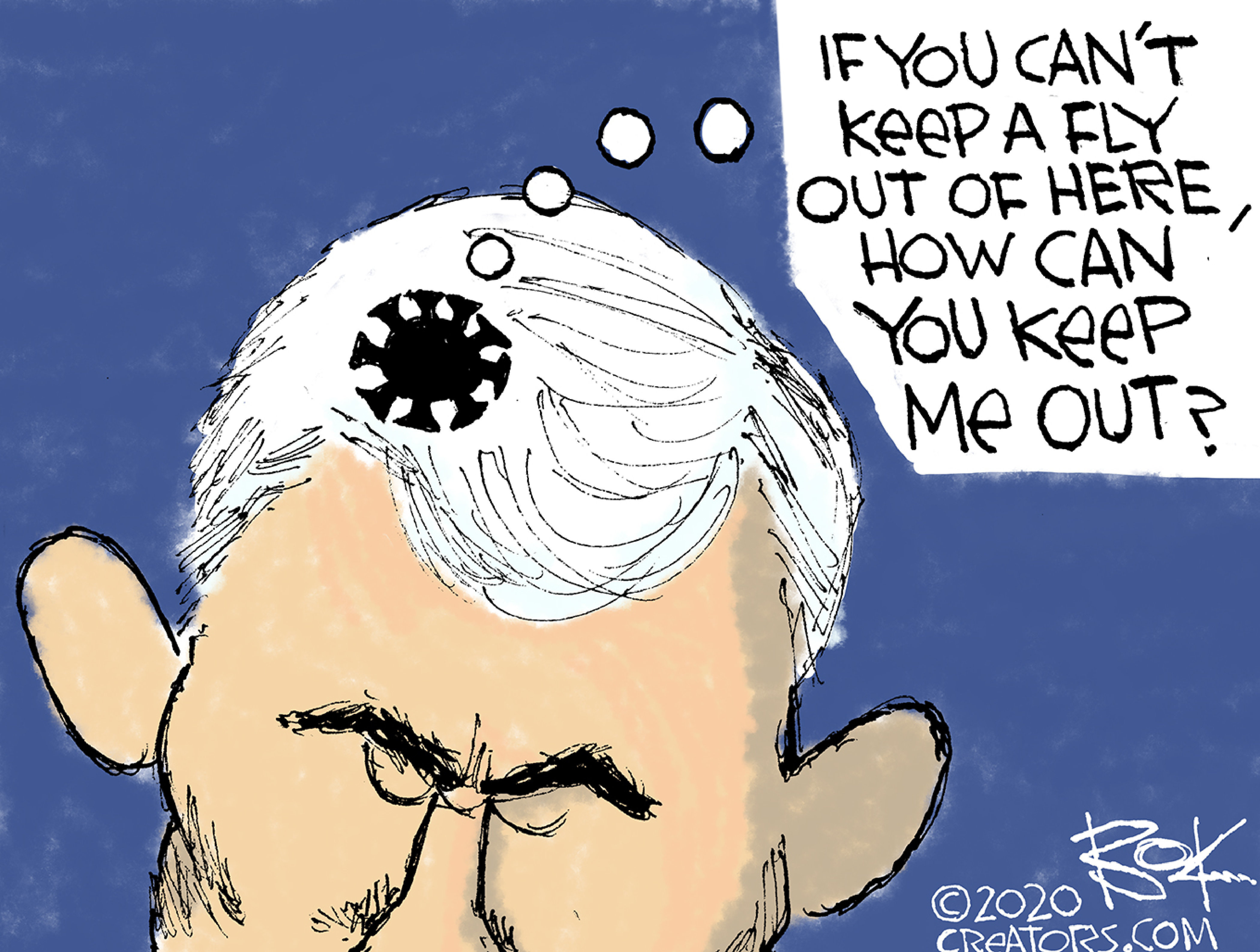 Political Cartoon U.S. Pence fly COVID