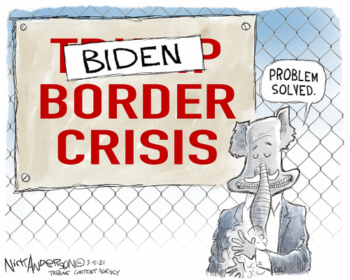 Political Cartoon U.S. gop democrats border crisis biden
