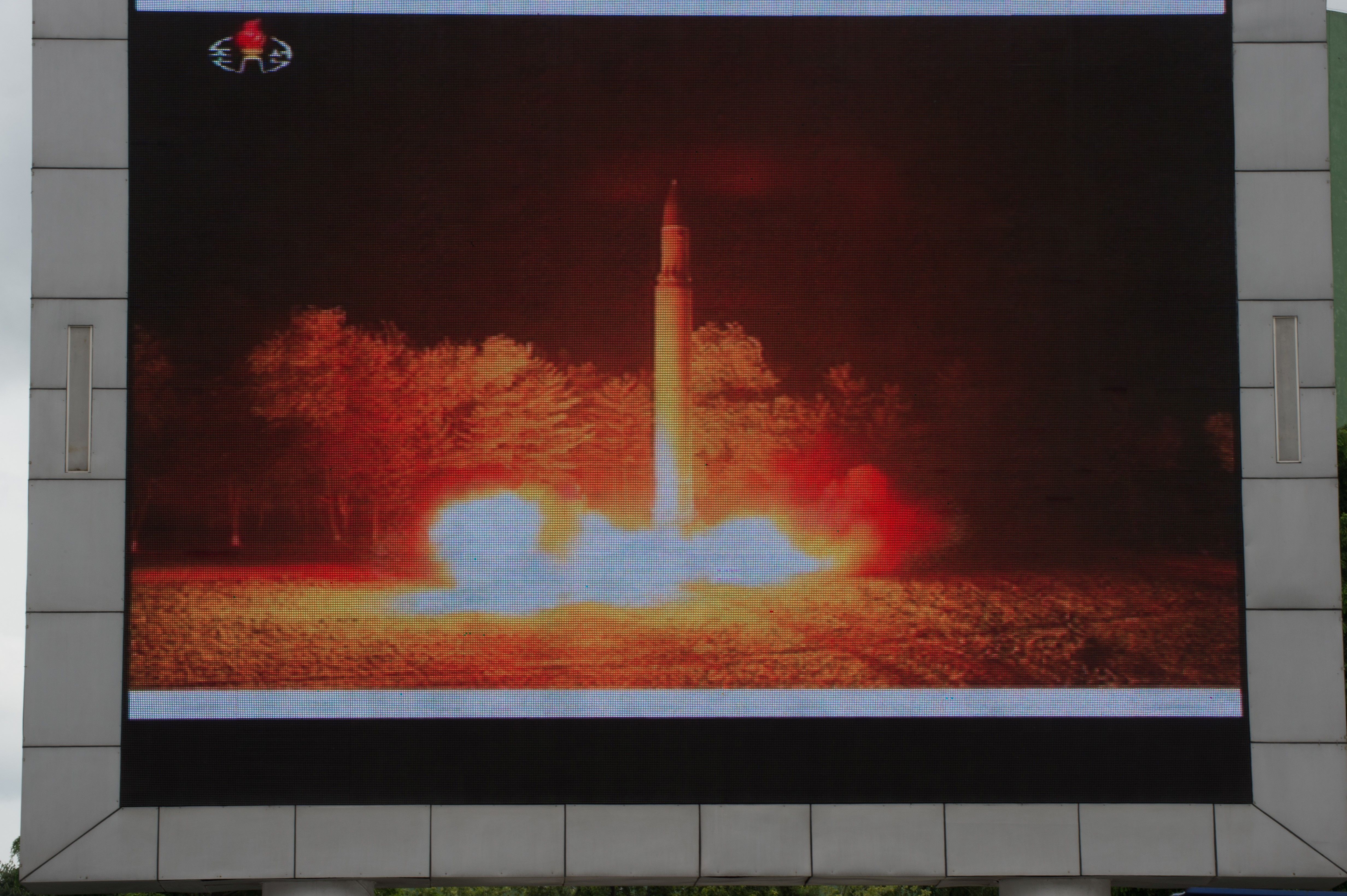 An ICBM test on public display in North Korea