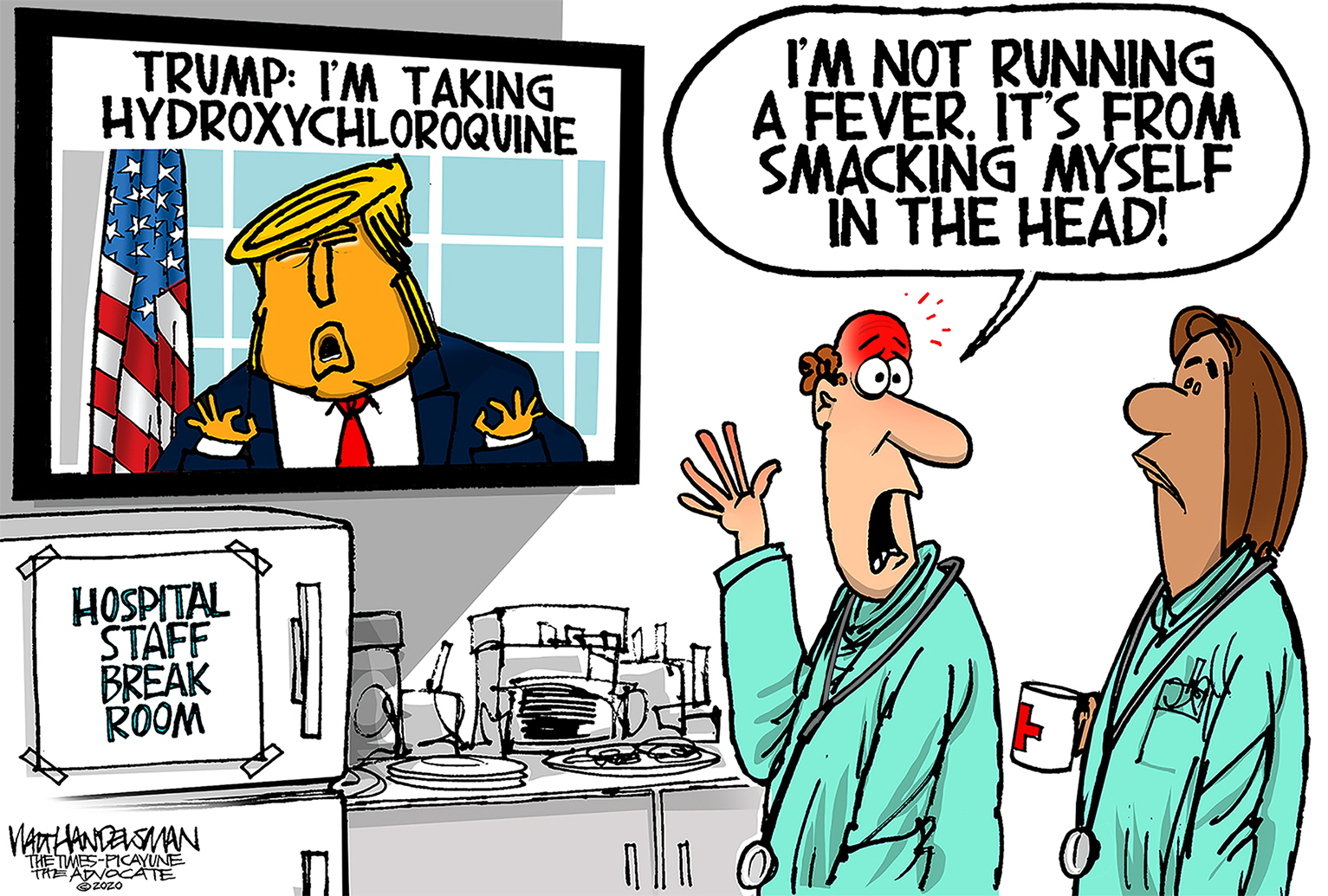 Political Cartoon U.S. Trump coronavirus hydroxychloroquine