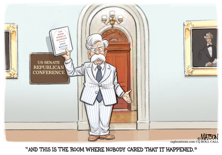 Political Cartoon U.S. Bolton book GOP senate